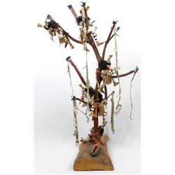 1992 Navajo Koshare Kachina Tree by R. Benally