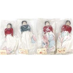4 Vintage Native American Navajo Dolls