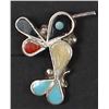 Image 2 : Zuni Sterling Inlay Hummingbird Earrings