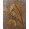 Image 2 : 1 PAINTED LEATHER FLOOR SCREEN with birds, 78