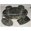 Image 1 : 1 FRENCH MARBLE 3 PIECE DESK SET standish 15"