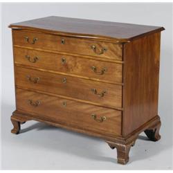 1 CHIPPENDALE GRADUATED CHEST with ogee feet