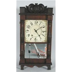 1 PILLAR & SCROLL SHELF CLOCK, with partial l