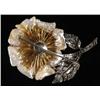 Image 2 : 1 DIAMOND FLORAL BROOCH with pearl pedals, pl