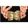 Image 2 : 1 CORAL NECKLACE with diamond and 18k gold cl