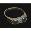 Image 1 : 1 EMERALD AND DIAMOND RING set in 18k gold, .