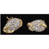 Image 1 : 1 14K GOLD AND DIAMOND EARRINGS, pear shaped