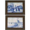 Image 1 : 1 PAIR OF DELFT TILE PICTURES, each made up o