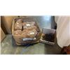 Image 1 : BOX OF METAL COAT HANGER HOOKS AND BOX OF RUBBER BANDS
