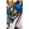Image 3 : TOTE OF POWER TOOLS, MAKITA 1/2 INCH DRILL, DEWALT DRILL AND ROTARY TOOL, TROUBLE LIGHT, SIMPSON STR