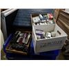 Image 1 : Three boxes of electrical, outlets, dimmer switches,  Breakers and more