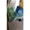 Image 1 : LOT OF 16 X 16 INCH GLASS PANELS WITH ENDTABLE BRACKETS