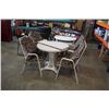 Image 1 : ROUND WHITE DINING TABLE WITH 4 METAL CHAIRS