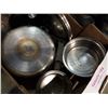 Image 8 : Rolling office chair and box of pots and pans