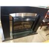 Image 2 : BLACK AND GLASS FIREPLACE MANTLE WITH ELECTRIC FIREPLACE INSERT