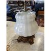 Image 2 : VINTAGE BRASS AND GLASS LAMP