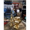 Image 1 : 2 BRASS-TONE TABLE LAMPS