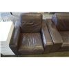 Image 2 : BROWN NATUZZI LEATHER LOVESEAT AND ARMCHAIR