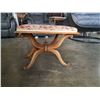 Image 2 : VINTAGE WOOD FOOTSTOOL - STITCHED CUSHION