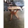Image 3 : VINTAGE WOOD FOOTSTOOL - STITCHED CUSHION
