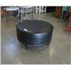 Image 1 : ROUND STUDDED LEATHER LOOK STORAGE OTTOMAN