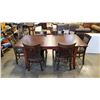 Image 2 : MODERN DINING TABLE WITH LEAF AND 6 CHAIRS