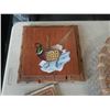 Image 11 : WOVEN BASKET, WOOD BOWL, COASTER SET AND STONE LIDDED DISH