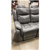 Image 2 : BRAND NEW 3 PIECE GREY AIR LEATHER RECLINING SOFA SET - RETAIL $2699 ROCKER RECLINER, LOVE SEAT, AND