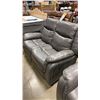 Image 3 : BRAND NEW 3 PIECE GREY AIR LEATHER RECLINING SOFA SET - RETAIL $2699 ROCKER RECLINER, LOVE SEAT, AND
