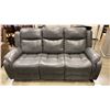 Image 8 : BRAND NEW 3 PIECE GREY AIR LEATHER RECLINING SOFA SET - RETAIL $2699 ROCKER RECLINER, LOVE SEAT, AND