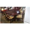 Image 2 : ROUND ROSEWOOD DINING TABLE WITH LEAF AND 6 CHAIRS
