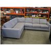 Image 1 : LARGE GREY UPHOLSTERED PILLOWBACK SECTIONAL SOFA