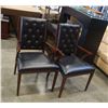 Image 1 : 2 WOOD FRAMED LEATHER ACCENT CHAIRS
