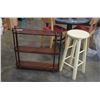 Image 1 : Vintage 3 tier knick knack shelf and barstool