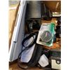 Image 2 : Box of vintage cameras, electronics and laptop