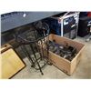 Image 1 : Box of decorative metal candle holders and decorative metal umbrella stand