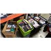 Image 1 : 2 totes and crate and box of DVDs and CDs
