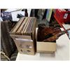 Image 1 : Box of records and box of clocks