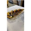 Image 8 : YELLOW BLUE MOUNTAIN POTTERY 2 VASES AND 2 TRAYS