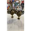 Image 1 : PAIR OF BRASS HANDLED VASES