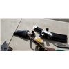 Image 2 : Bone handle finger hole knife, 3 crossfire throwing knives, 3 throwing knives and handmade knife