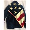 Image 1 : Sheared Mink Dyed Red, White & Blue with the American Flag. Made in Italy. Size 8