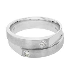 Natural 0.13 CTW Diamond Ring 14K White Gold - REF-72M2F