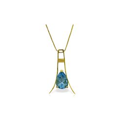 Genuine 1.50 ctw Blue Topaz Necklace 14KT Yellow Gold - REF-35V4W