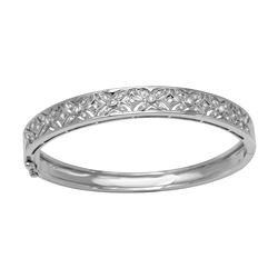 Natural 0.40 CTW Diamond Bracelet 18K White Gold - REF-326M7F