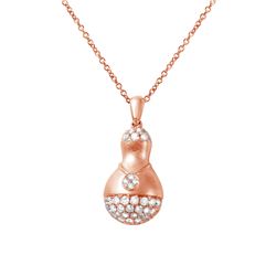 Natural 0.42 CTW Diamond Necklace 14K Rose Gold - REF-79X2T