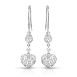 Natural 0.45 CTW Diamond Earrings 14K White Gold - REF-81X9T