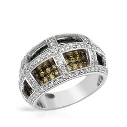 Natural 2.16 CTW Yellow Sapphire & Diamond Ring 14K White Gold - REF-135X2T