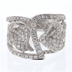 Natural 1.44 CTW Diamond Ring 14K White Gold - REF-172R8K