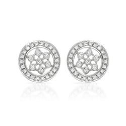 Natural 0.25 CTW Diamond Earrings 14K White Gold - REF-49M5F